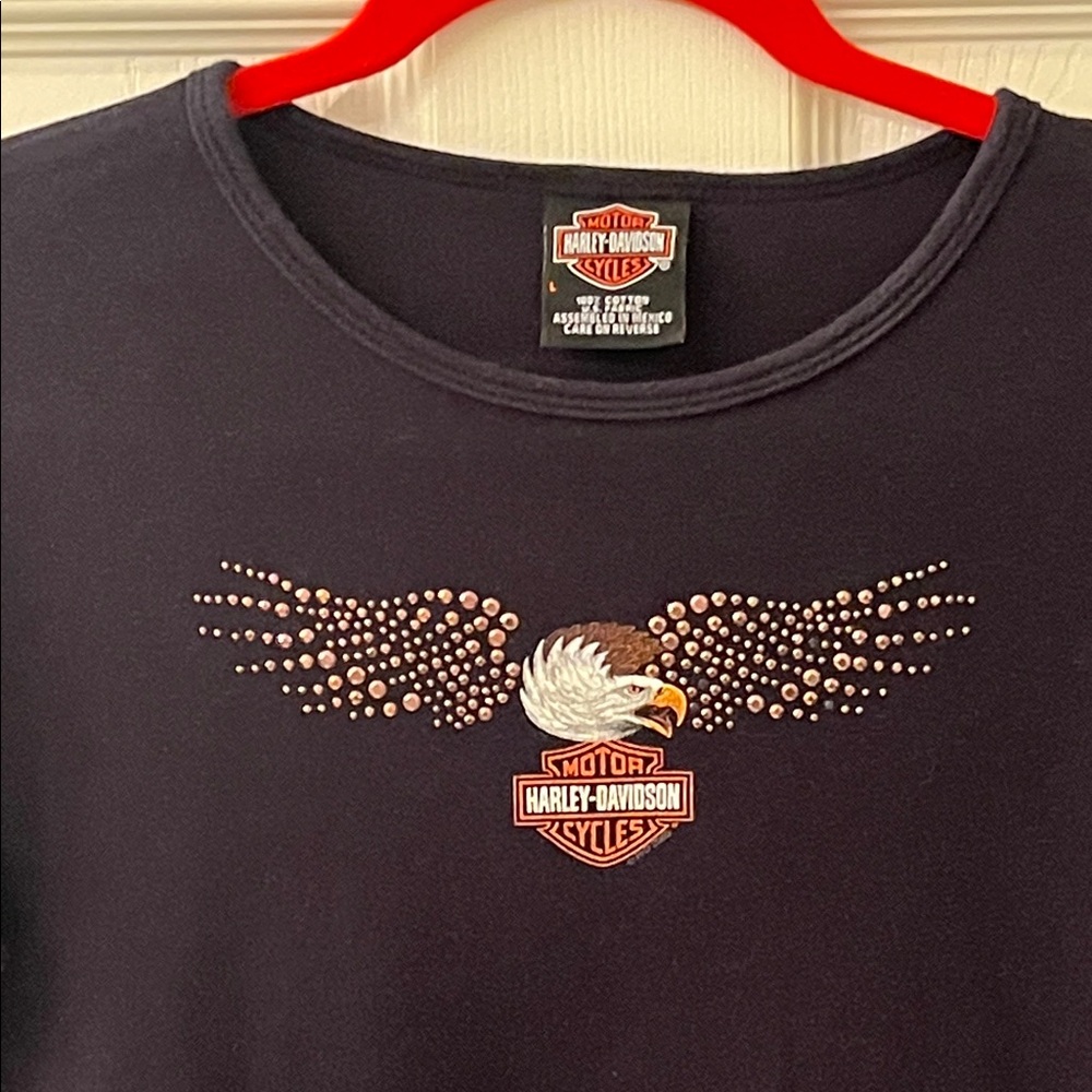 Harley-Davidson Black Tee with Eagle and Studs